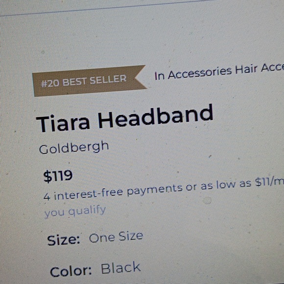 Goldbergh TIARA HEADBAND..OS - Picture 3 of 8